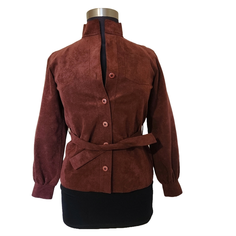 Vintage Shannon Rodgers for Jerry Silverman Suede Belted Jacket Women's Size M